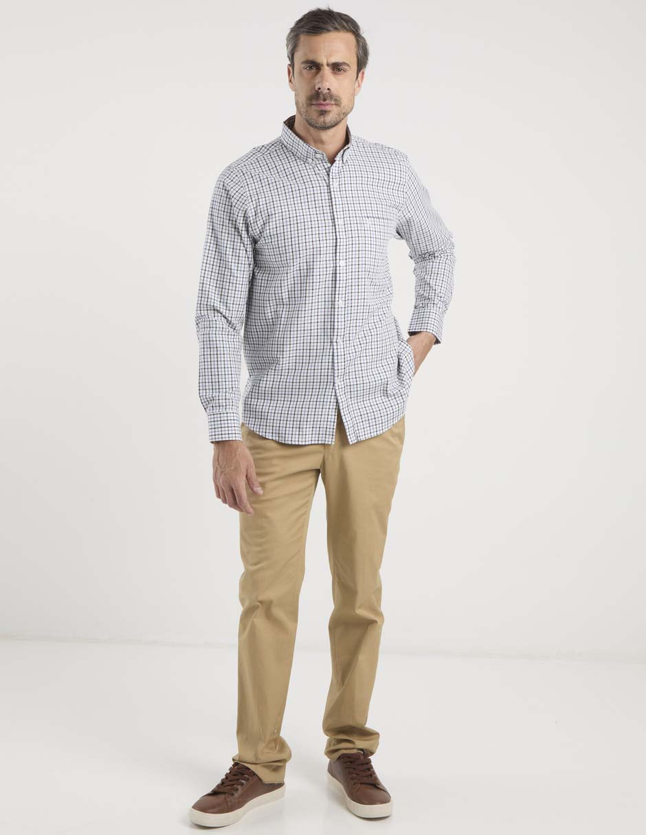 Camisa casual de algodón manga larga para hombre 4