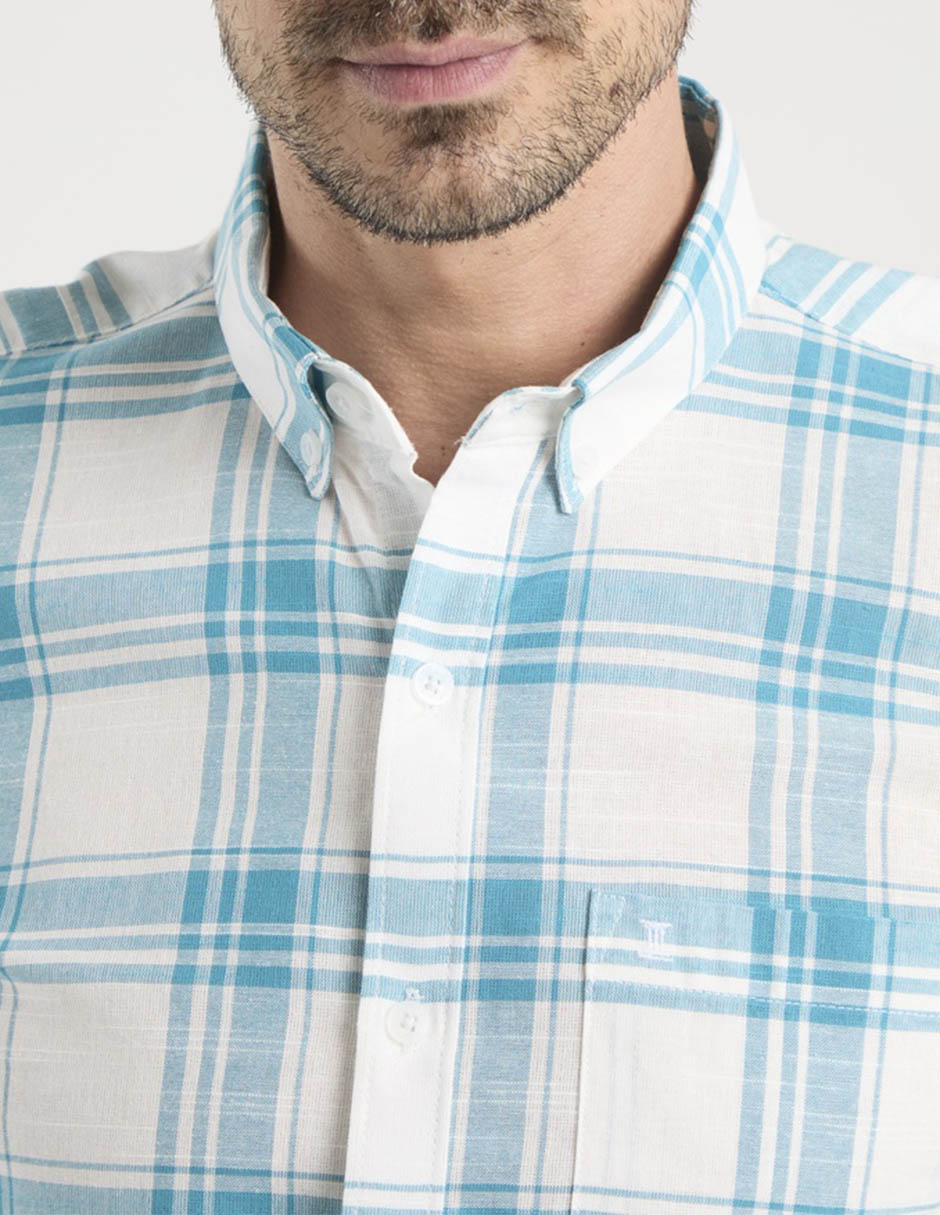 Camisa casual dioro de algodón manga corta para hombre
