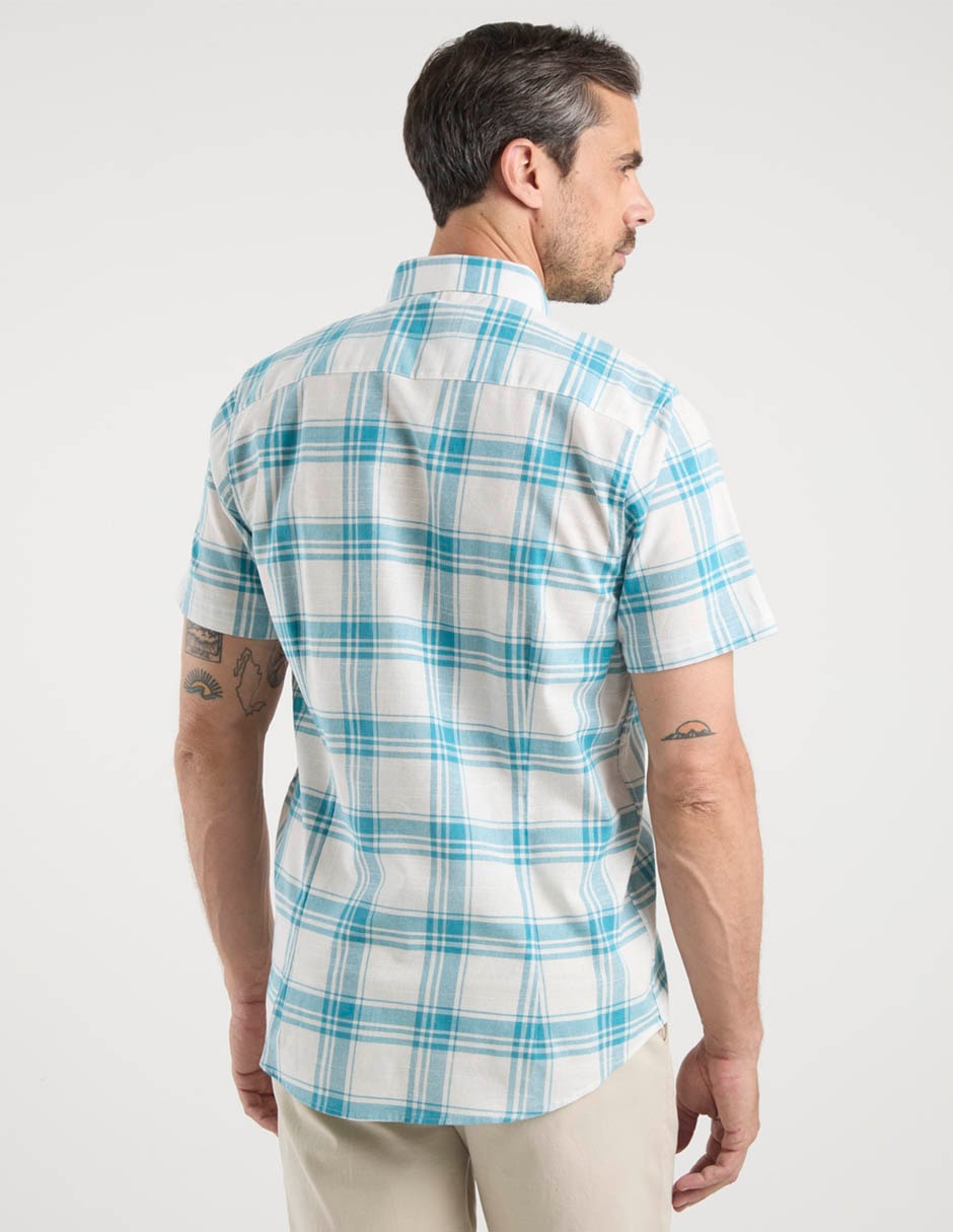 Camisa casual dioro de algodón manga corta para hombre