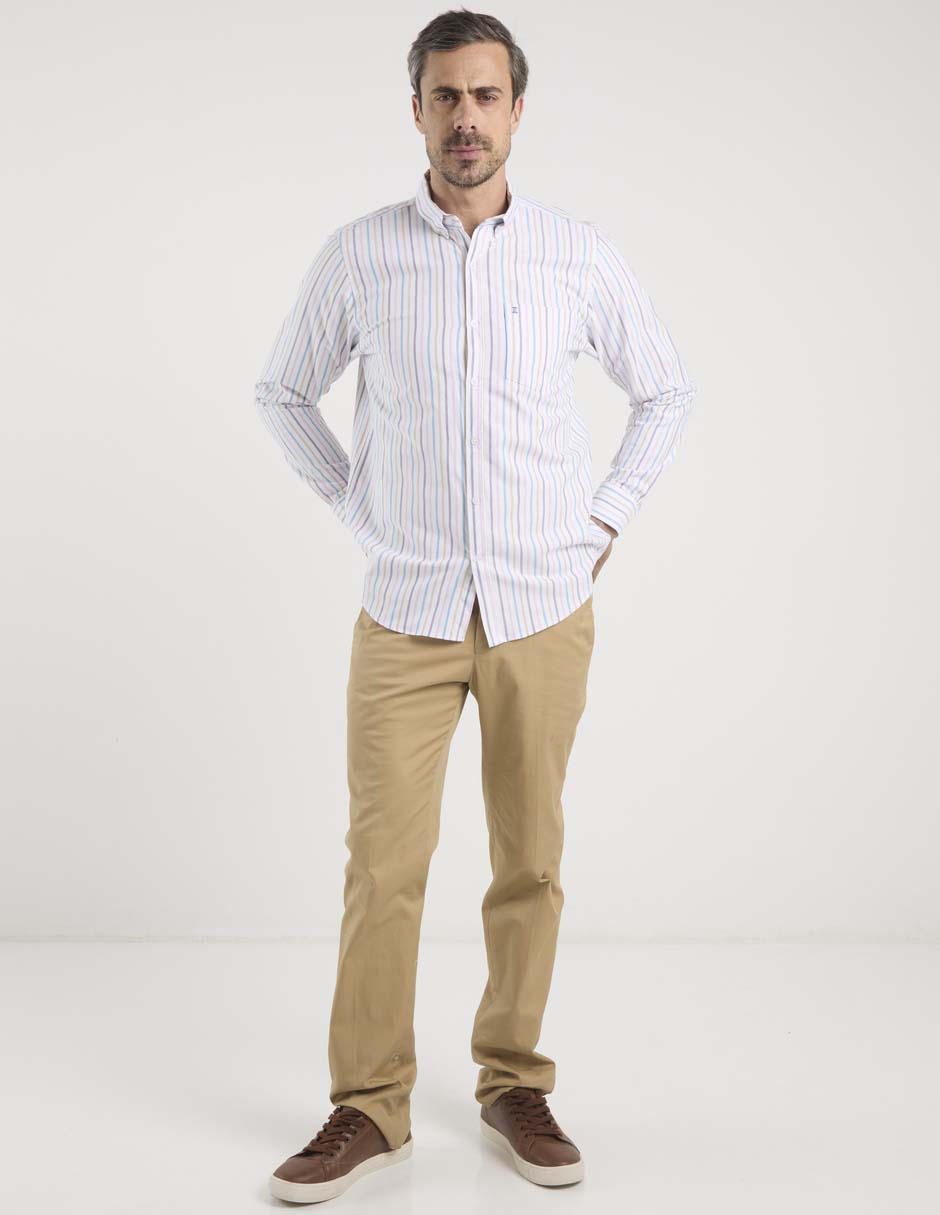 Camisa casual Dioro de algodón manga larga para hombre
