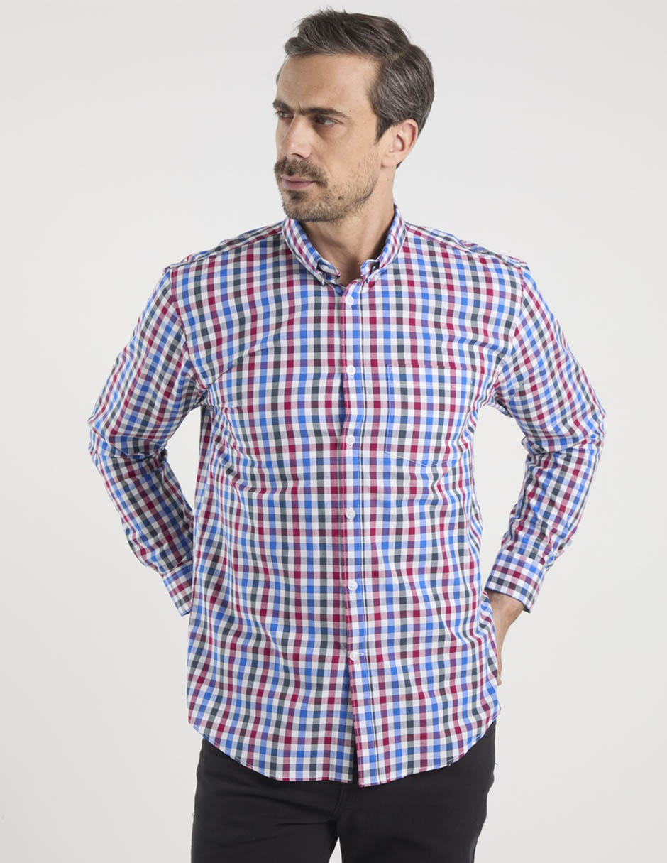 Camisa casual de algodón manga larga para hombre Camisa casual de algodón manga larga para hombre