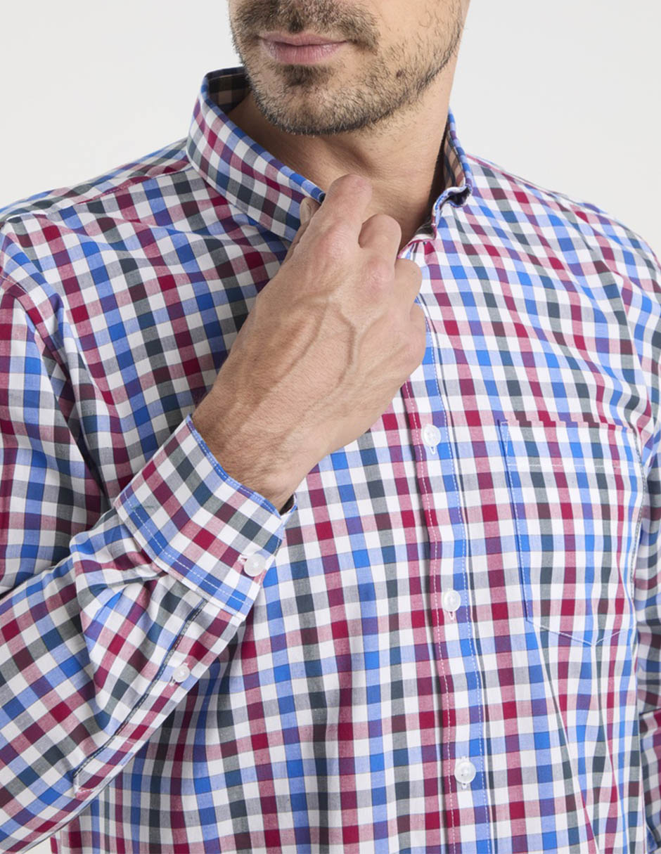 Camisa casual Dioro de algodón manga larga para hombre