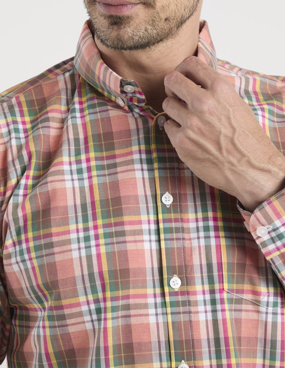 Camisa casual de algodón manga larga para hombre 6