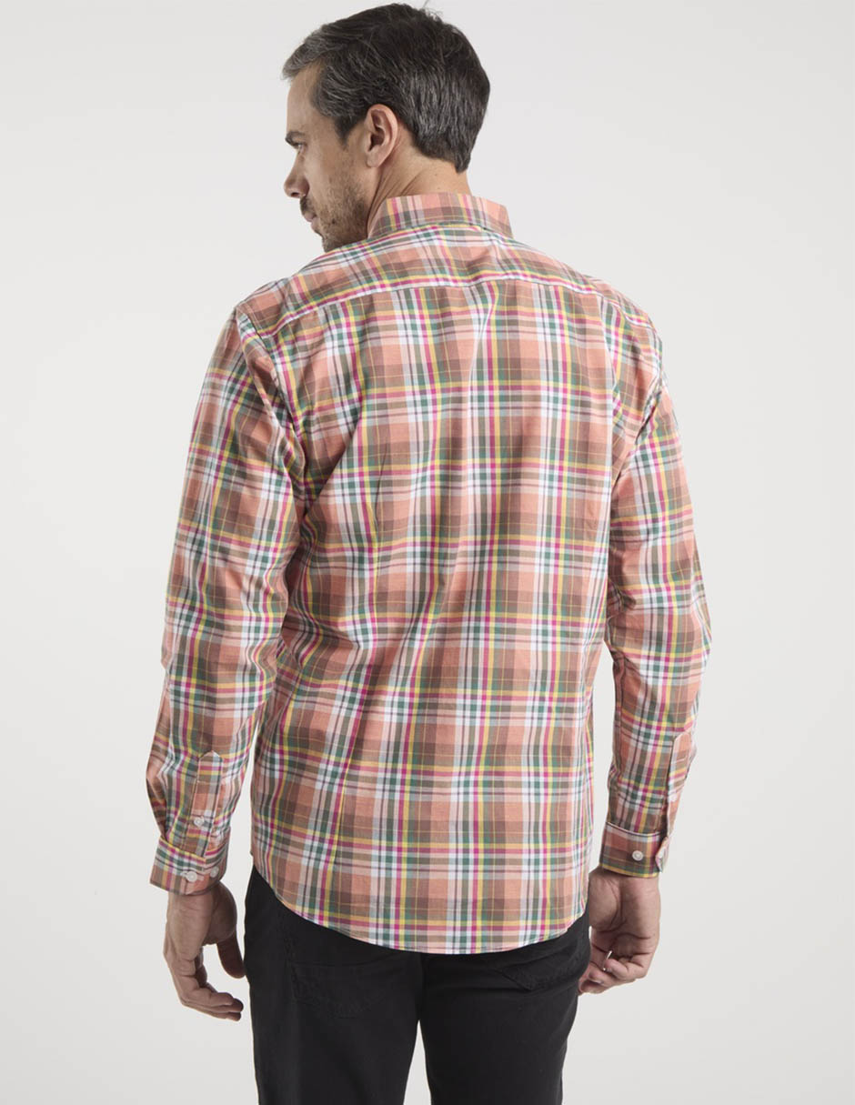 Camisa casual de algodón manga larga para hombre