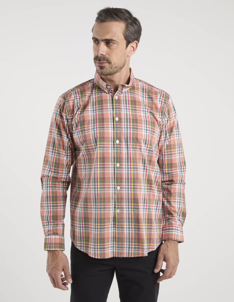 Camisa casual Dioro de algodón manga larga para hombre