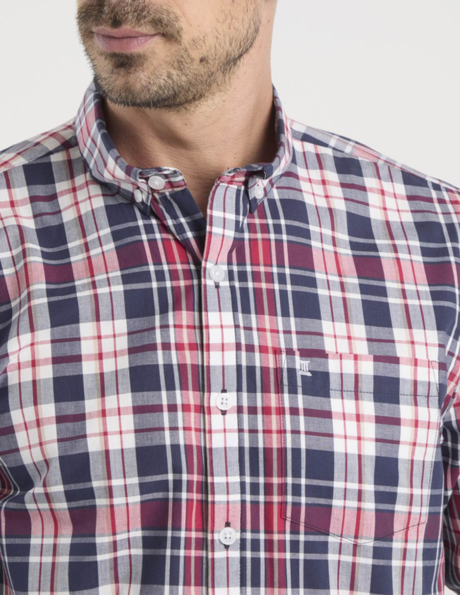 Camisa casual de algodón manga larga para hombre