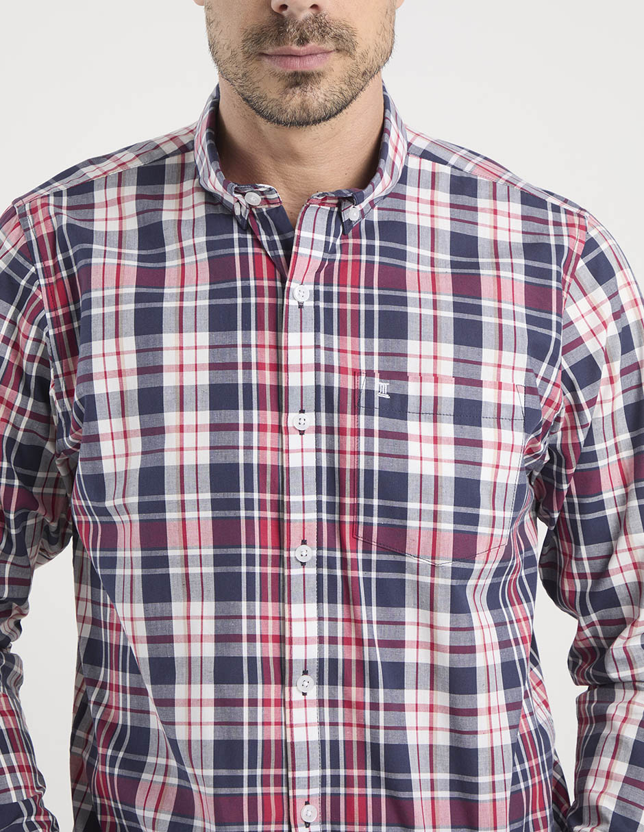Camisa casual de algodón manga larga para hombre