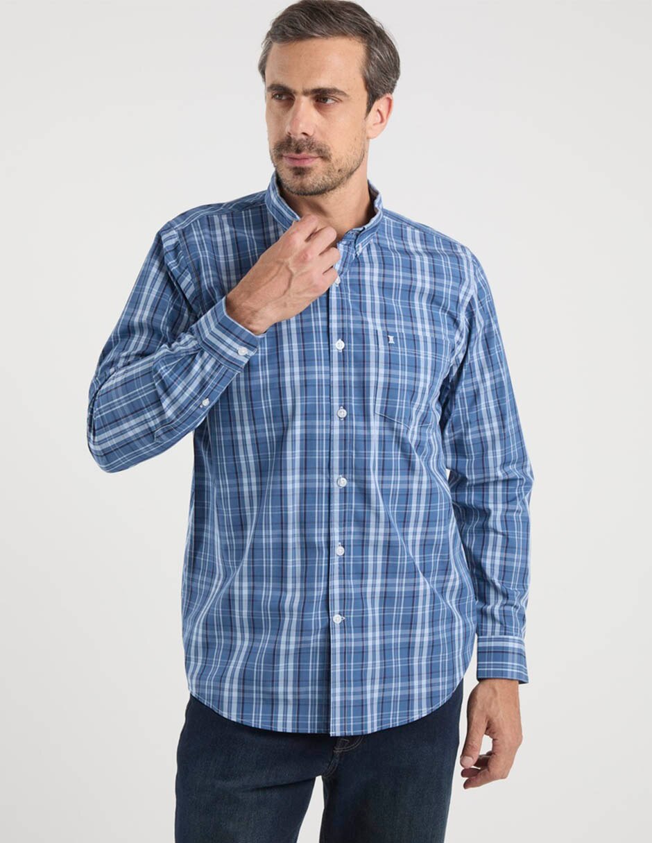 Camisa casual de algodón manga larga para hombre Camisa casual de algodón manga larga para hombre