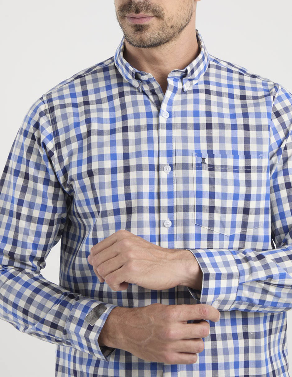 Camisa casual Dioro de algodón manga larga para hombre