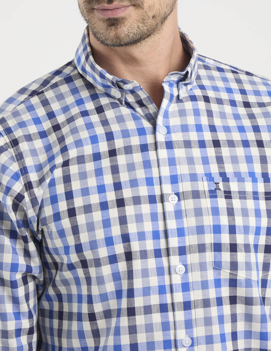 Camisa casual Dioro de algodón manga larga para hombre