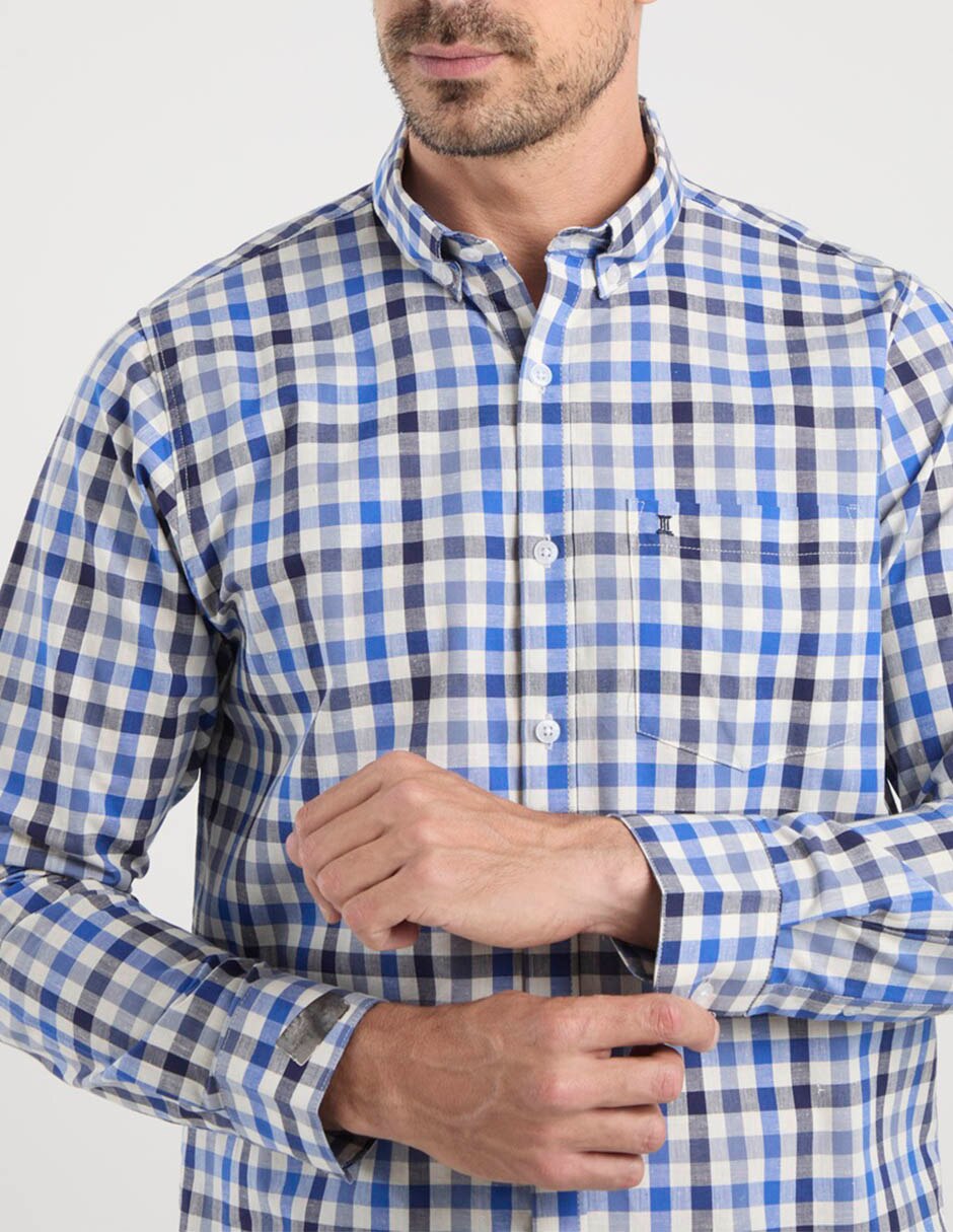 Camisa casual Dioro de algodón manga larga para hombre