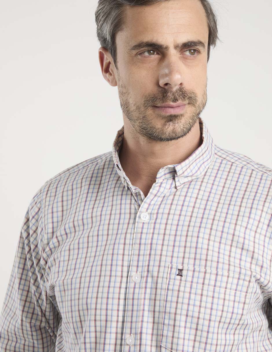 Camisa casual manga larga para hombre