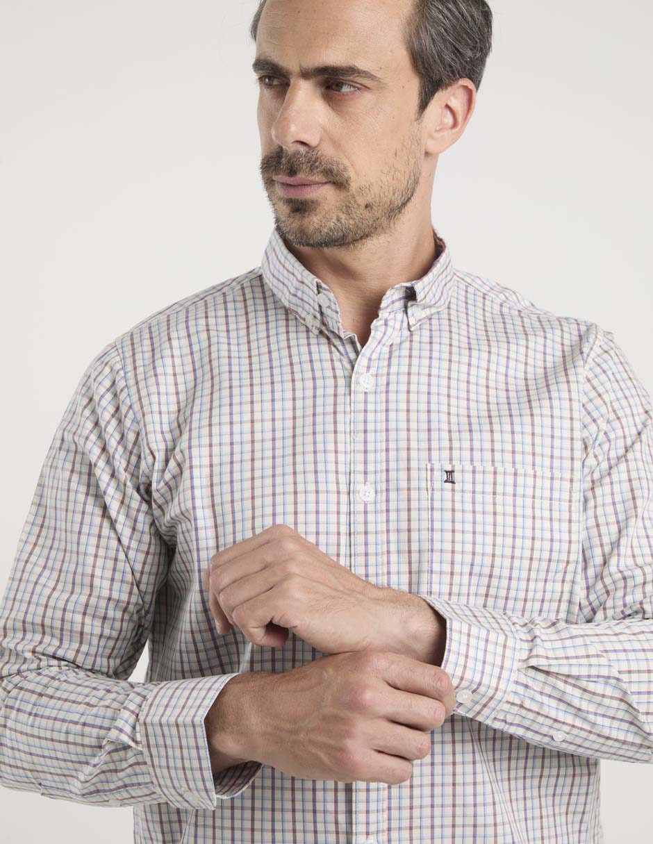 Camisa casual manga larga para hombre