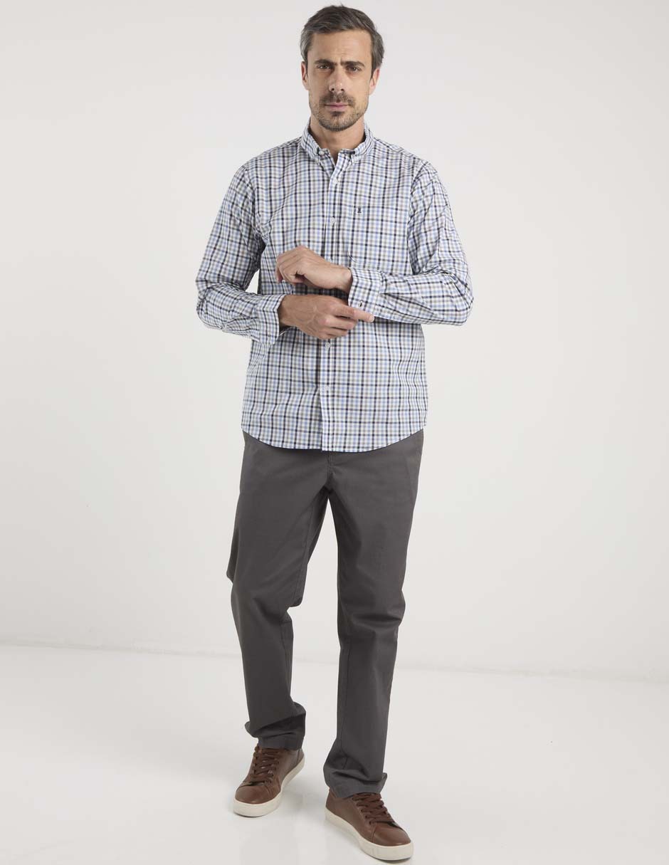 Camisa casual manga larga para hombre