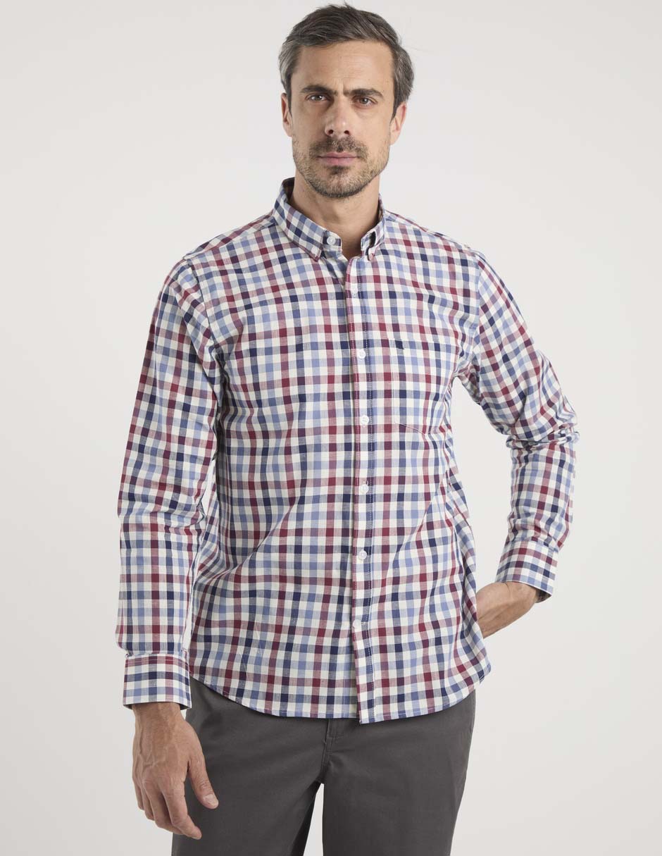 Camisa casual de algodón manga larga para hombre Camisa casual de algodón manga larga para hombre