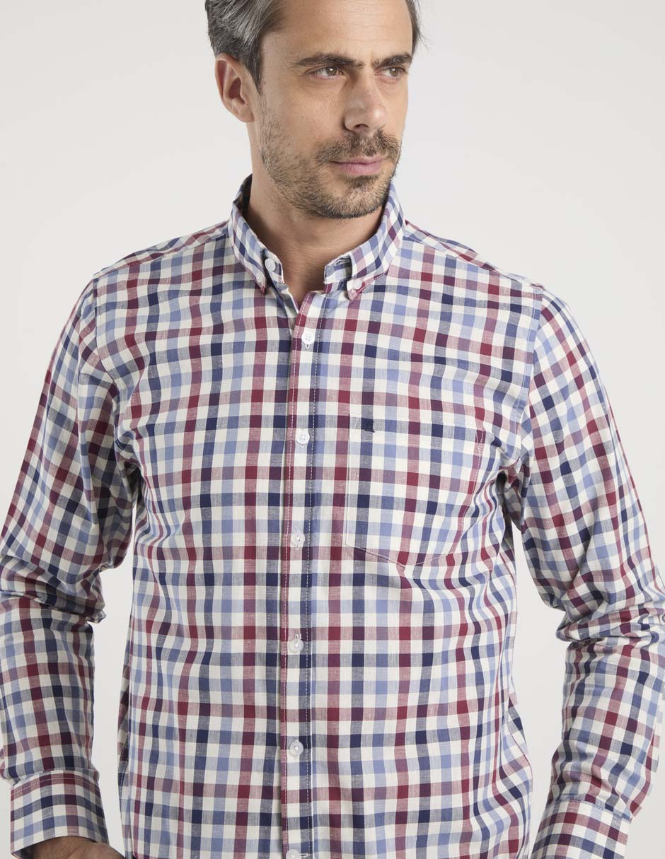 Camisa casual Dioro de algodón manga larga para hombre