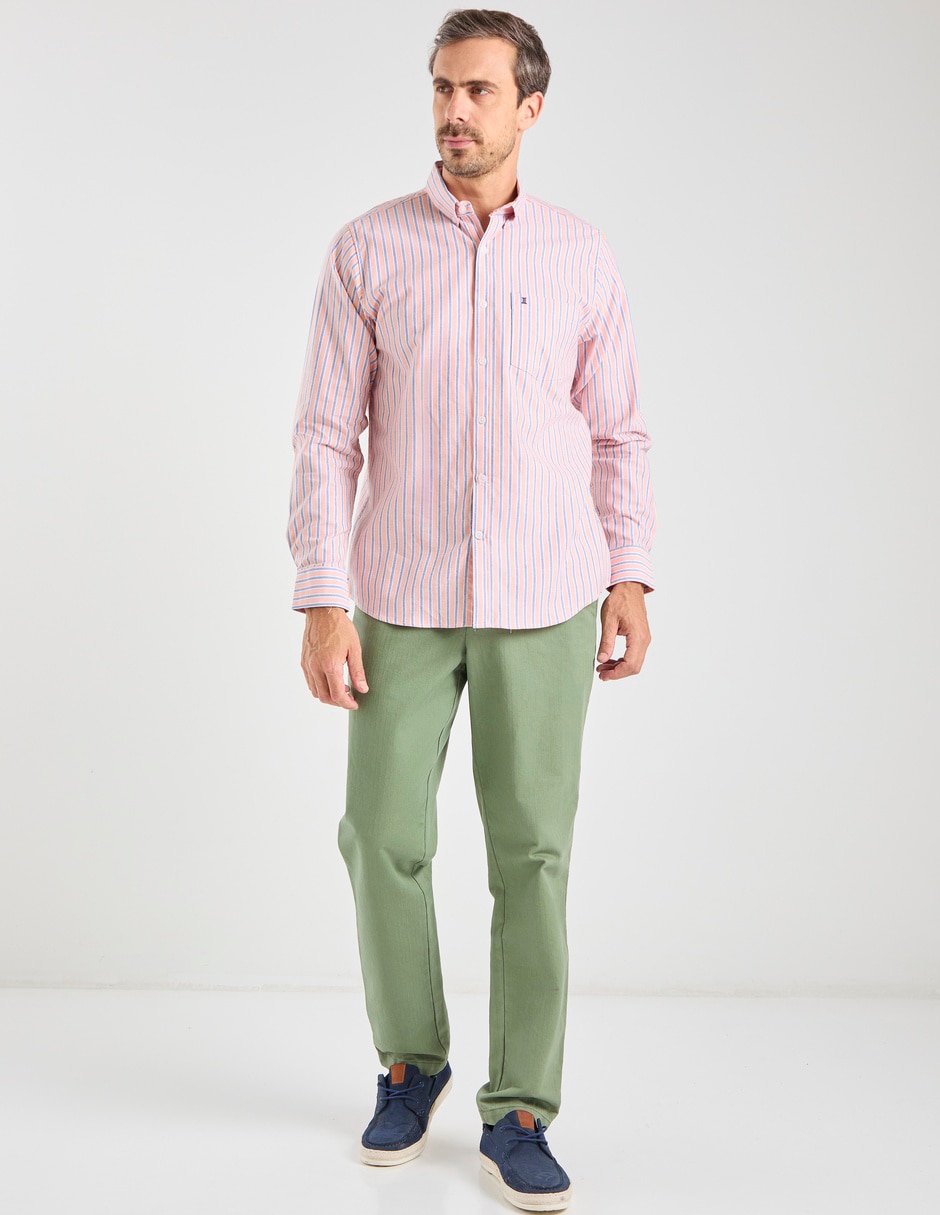 Camisa casual dioro de algodón manga larga para hombre