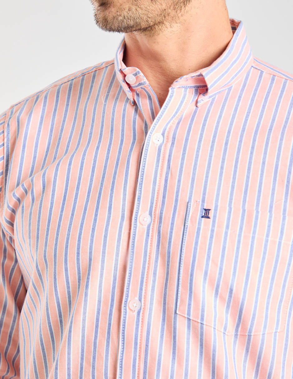 Camisa casual dioro de algodón manga larga para hombre