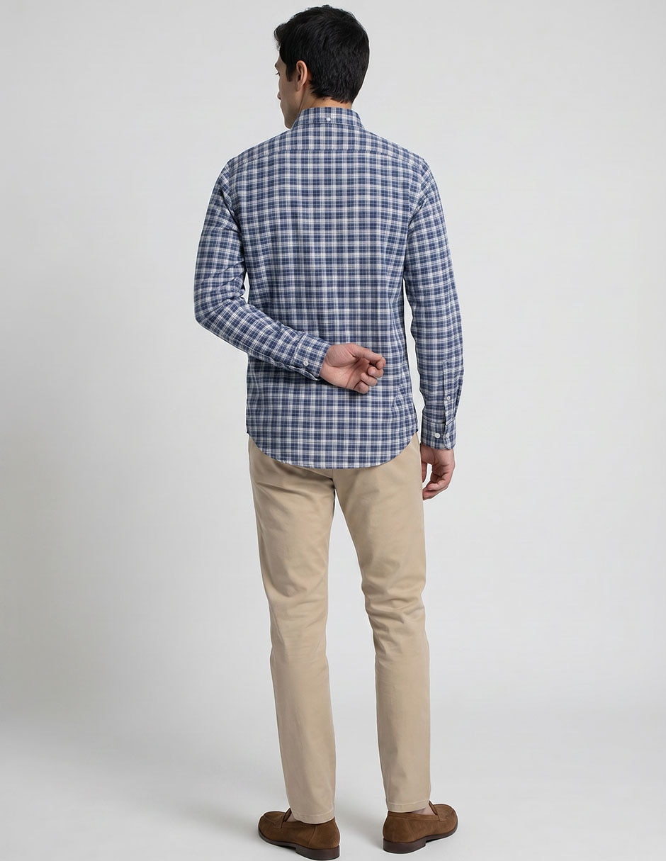 Camisa casual de algodón manga larga para hombre 2