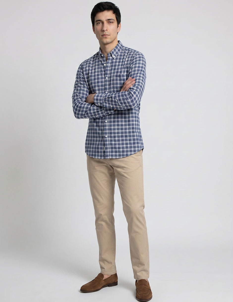 Camisa casual de algodón manga larga para hombre 3