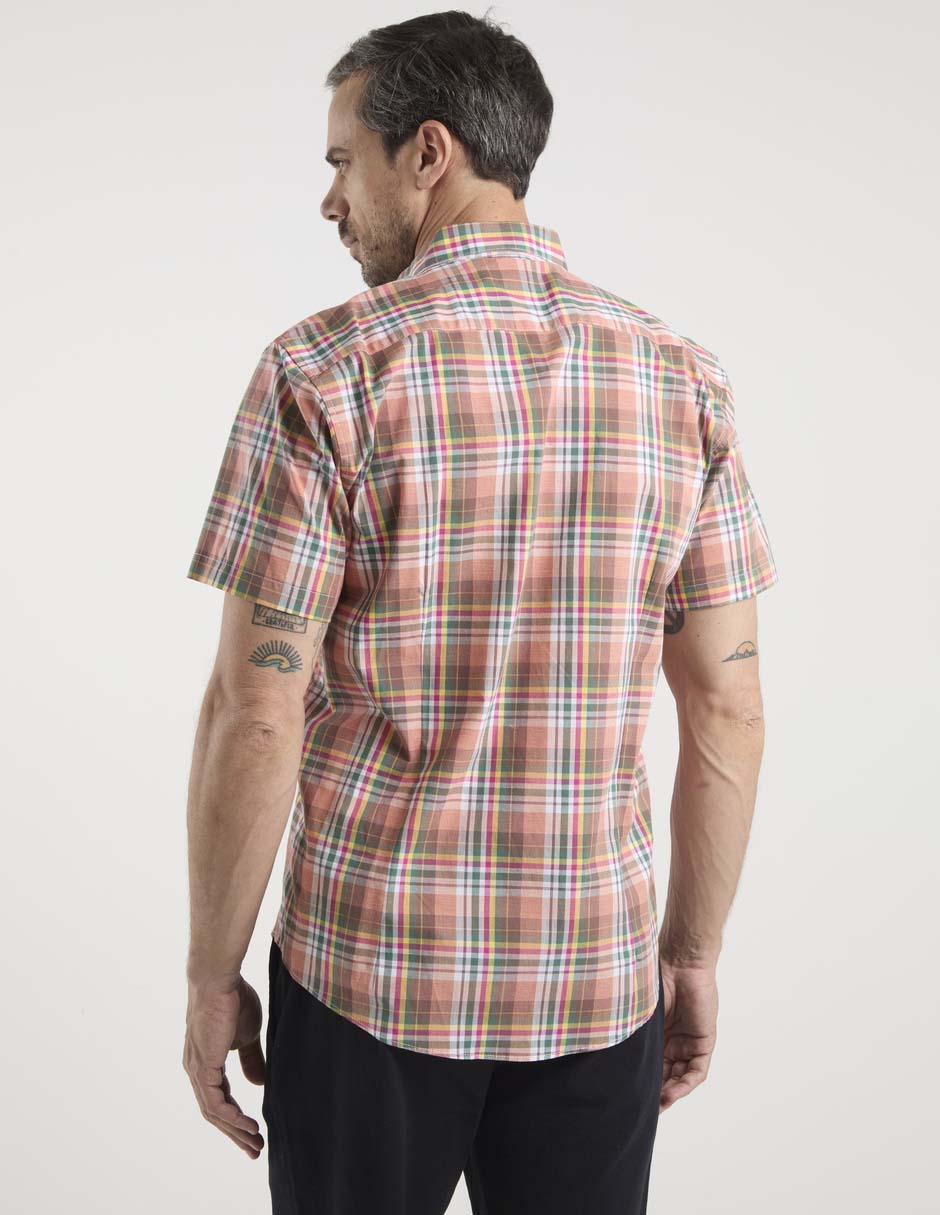 Camisa casual de algodón manga corta para hombre 6