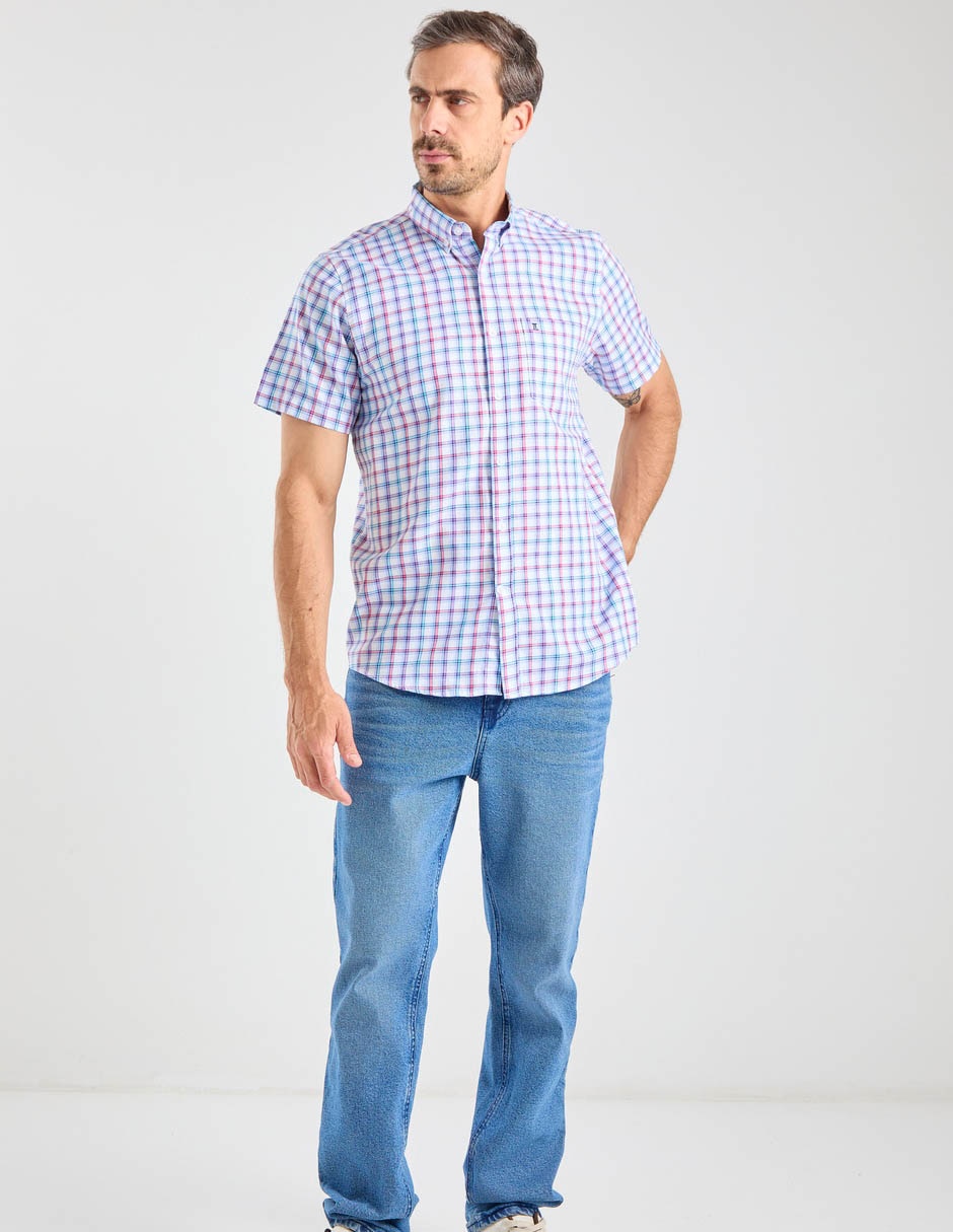 Camisa casual de algodón manga corta para hombre 5