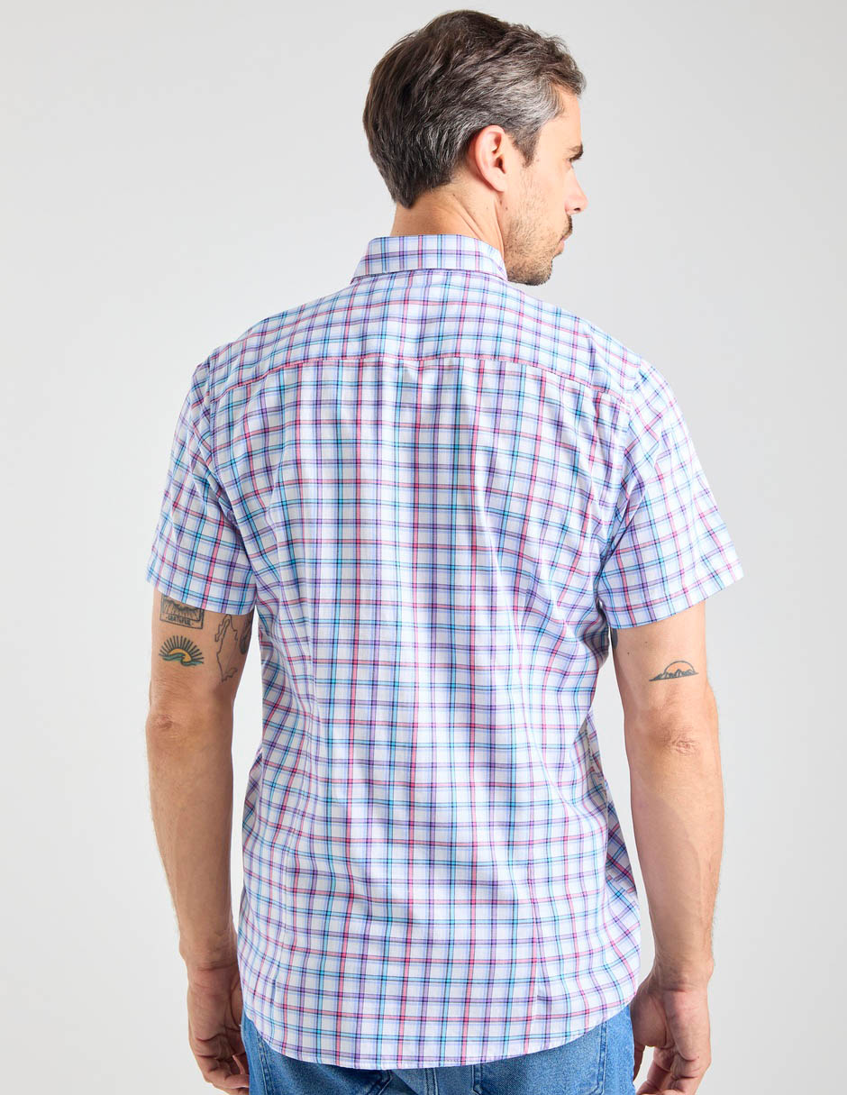 Camisa casual de algodón manga corta para hombre 9