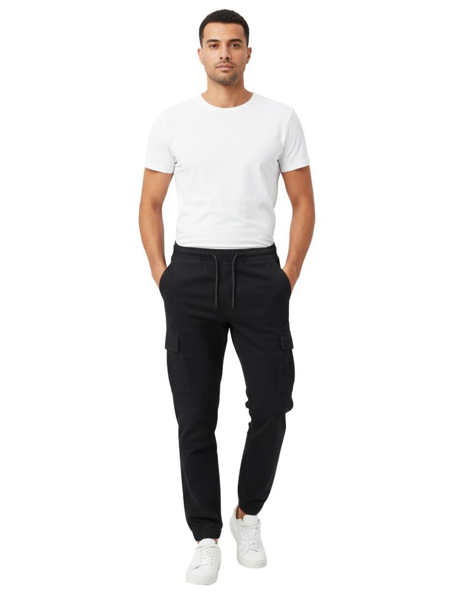 Pantalón jogger regular de gabardina para hombre Pantalón jogger regular de gabardina para hombre