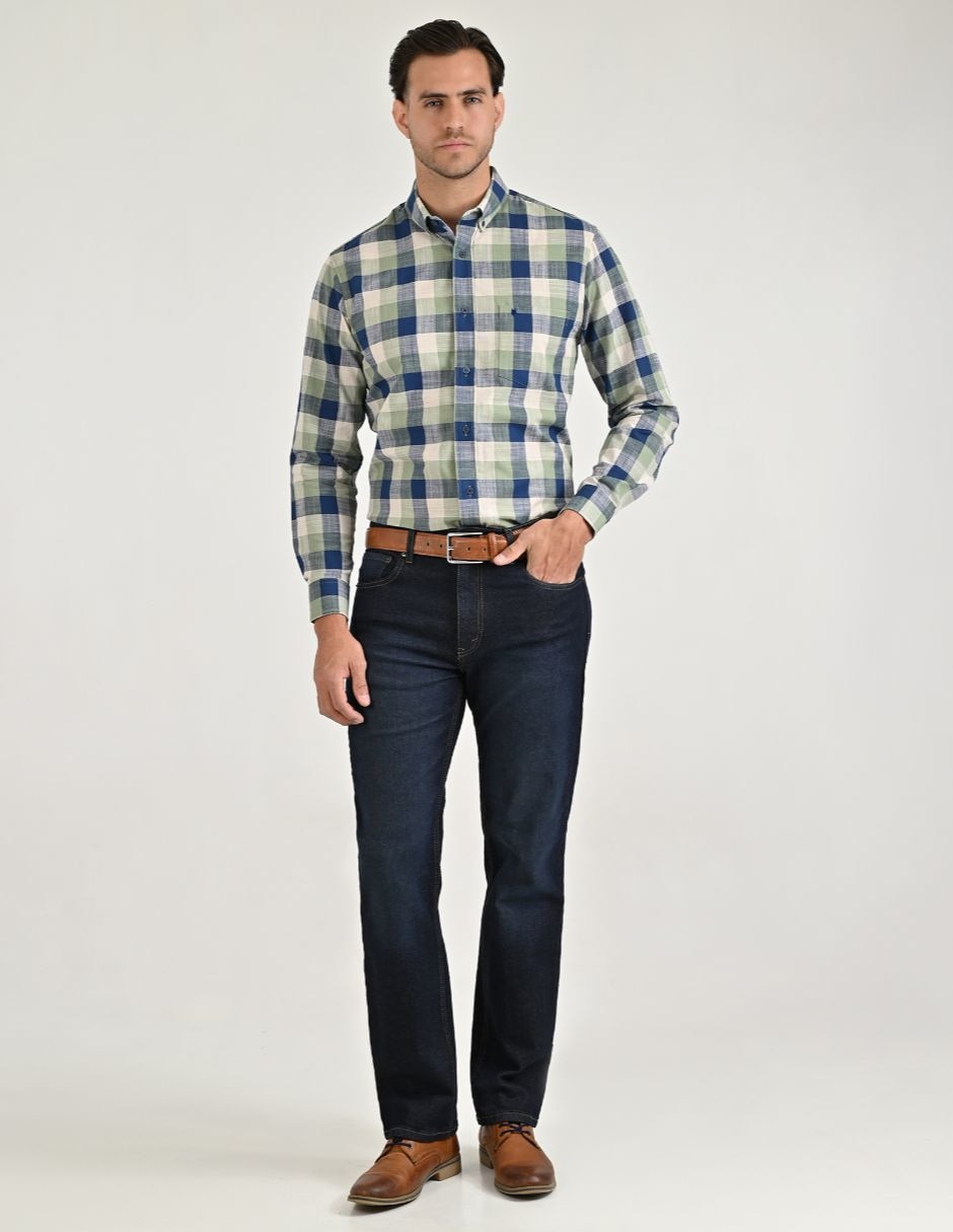 Jeans regular lavado deslavado para hombre 3