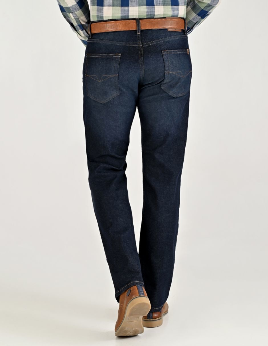 Jeans regular lavado deslavado para hombre 4