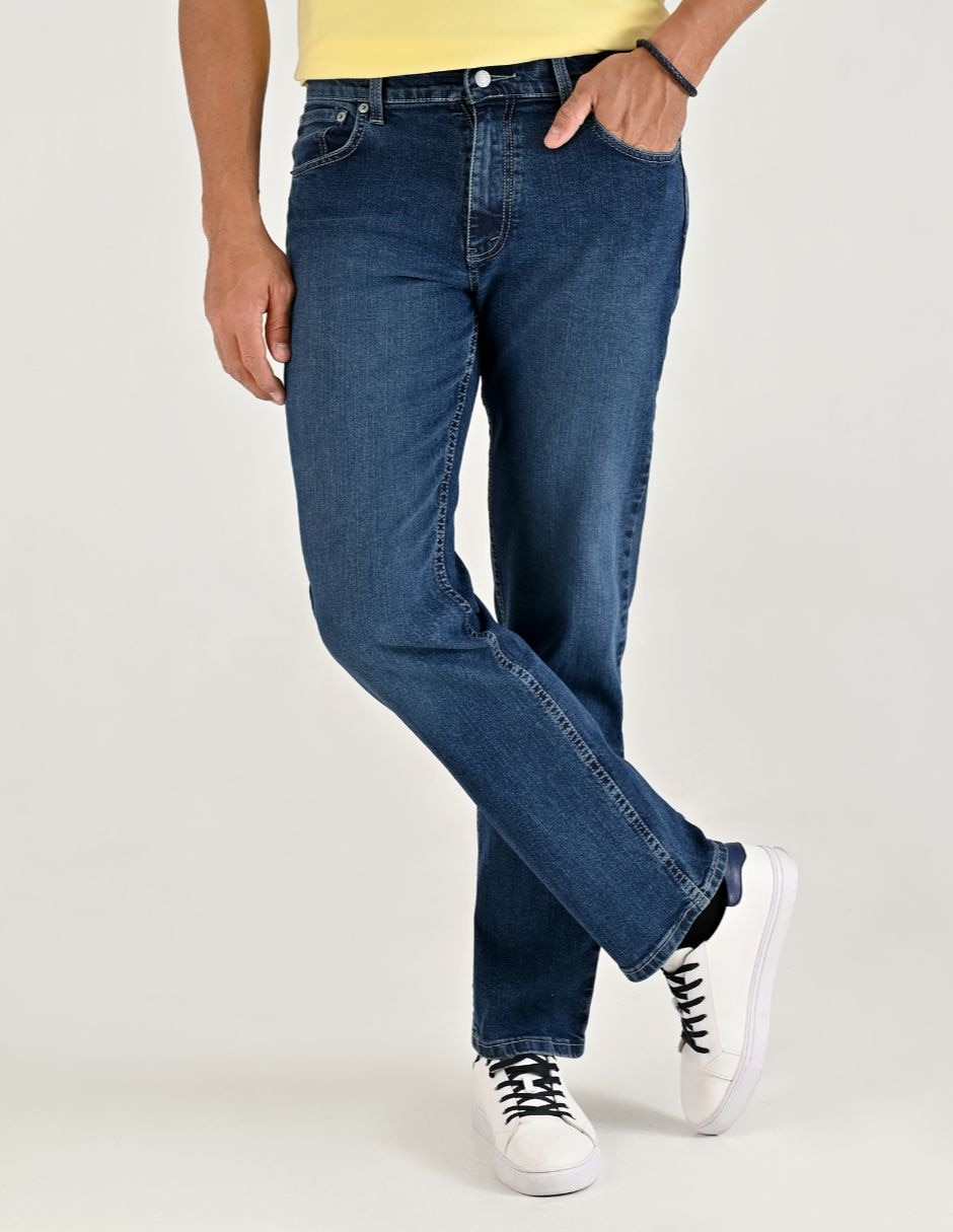 Jeans regular lavado stone wash para hombre