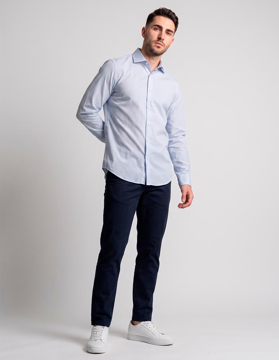 Camisa formal de algodón manga larga para hombre Camisa formal de algodón manga larga para hombre