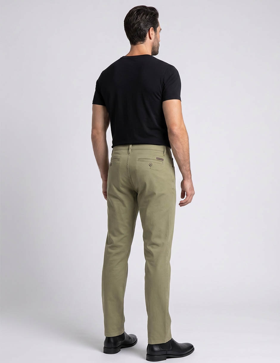 Pantalón chino regular de algodón para hombre 3