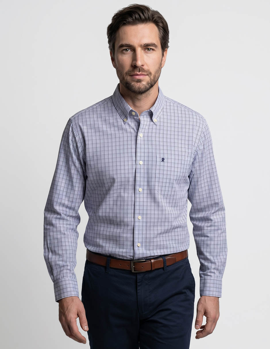 Camisa casual de algodón manga larga para hombre Camisa casual de algodón manga larga para hombre