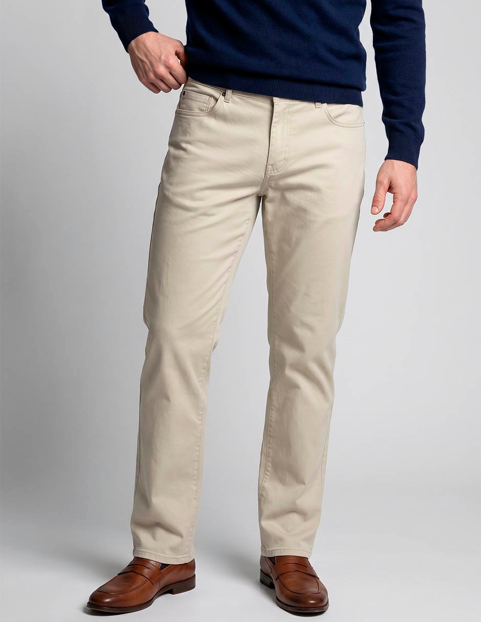Pantalón casual chino regular de algodón para hombre Pantalón casual chino regular de algodón para hombre