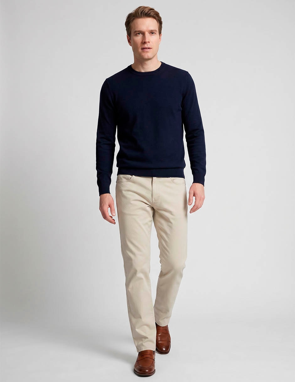 Pantalón casual chino regular de algodón para hombre 3