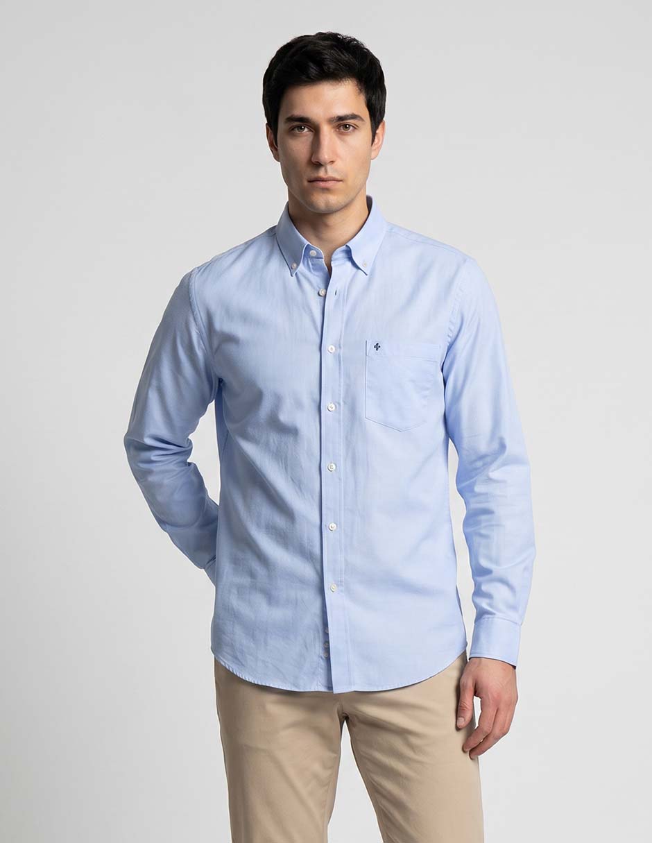 Camisa casual Izod de algodón manga larga para hombre