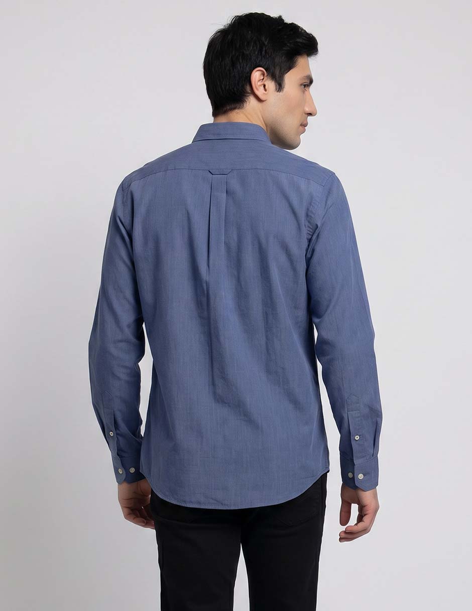 Camisa casual de algodón manga larga para hombre 2