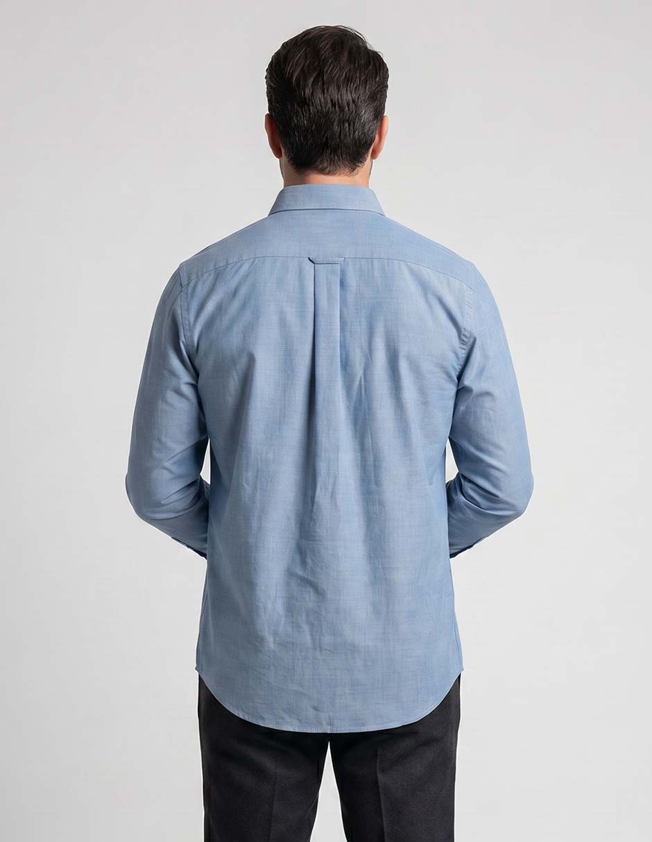 Camisa casual de algodón manga larga para hombre