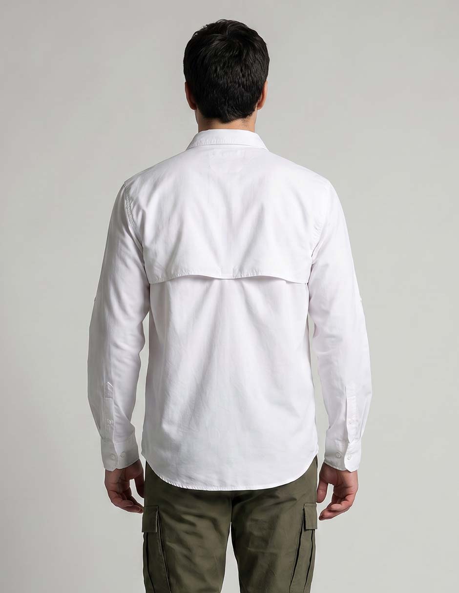 Camisa casual Izod manga larga para hombre