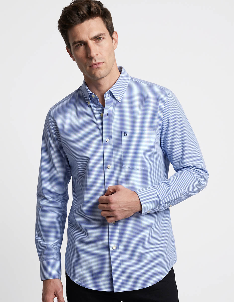 Camisa casual de algodón manga larga para hombre