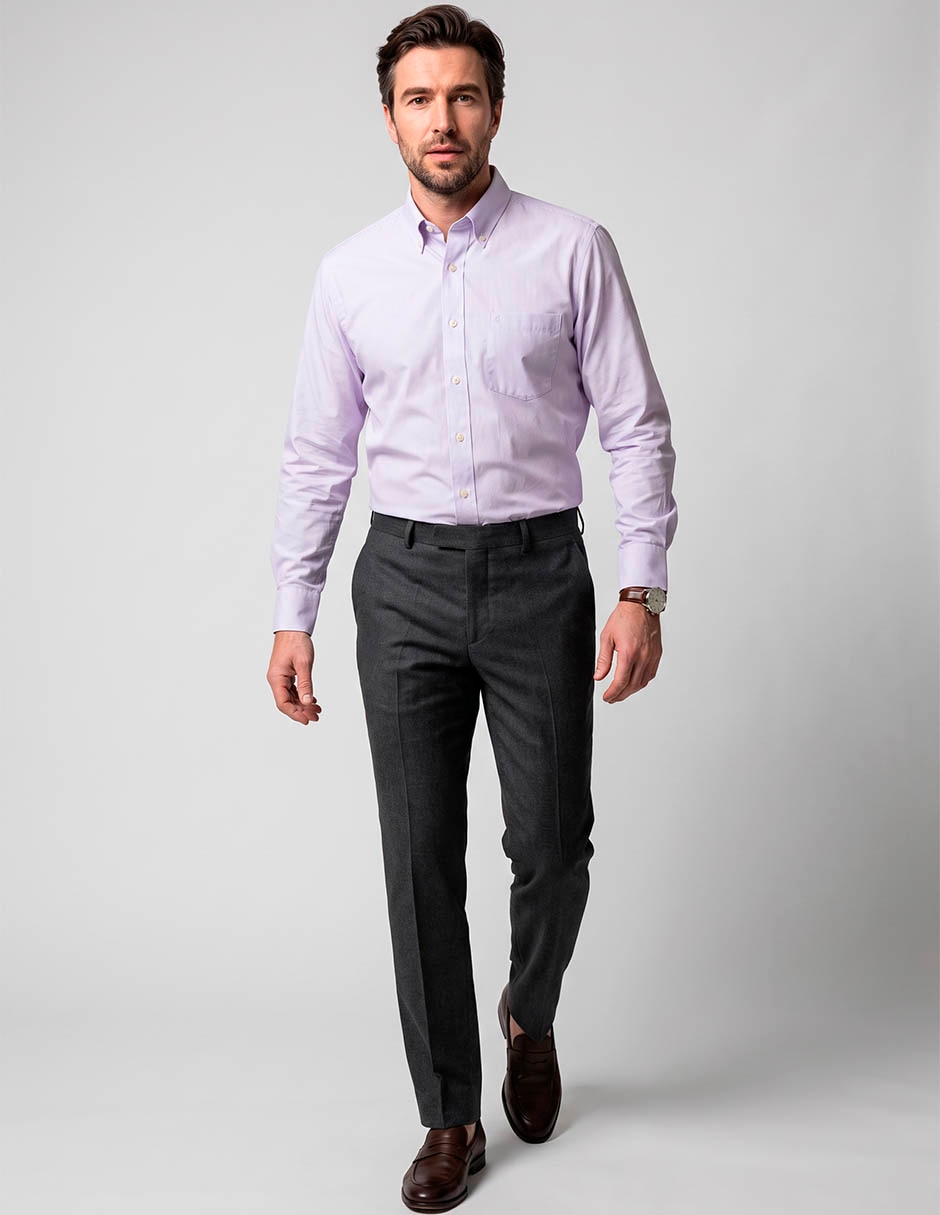 Camisa casual de algodón manga larga para hombre Camisa casual de algodón manga larga para hombre
