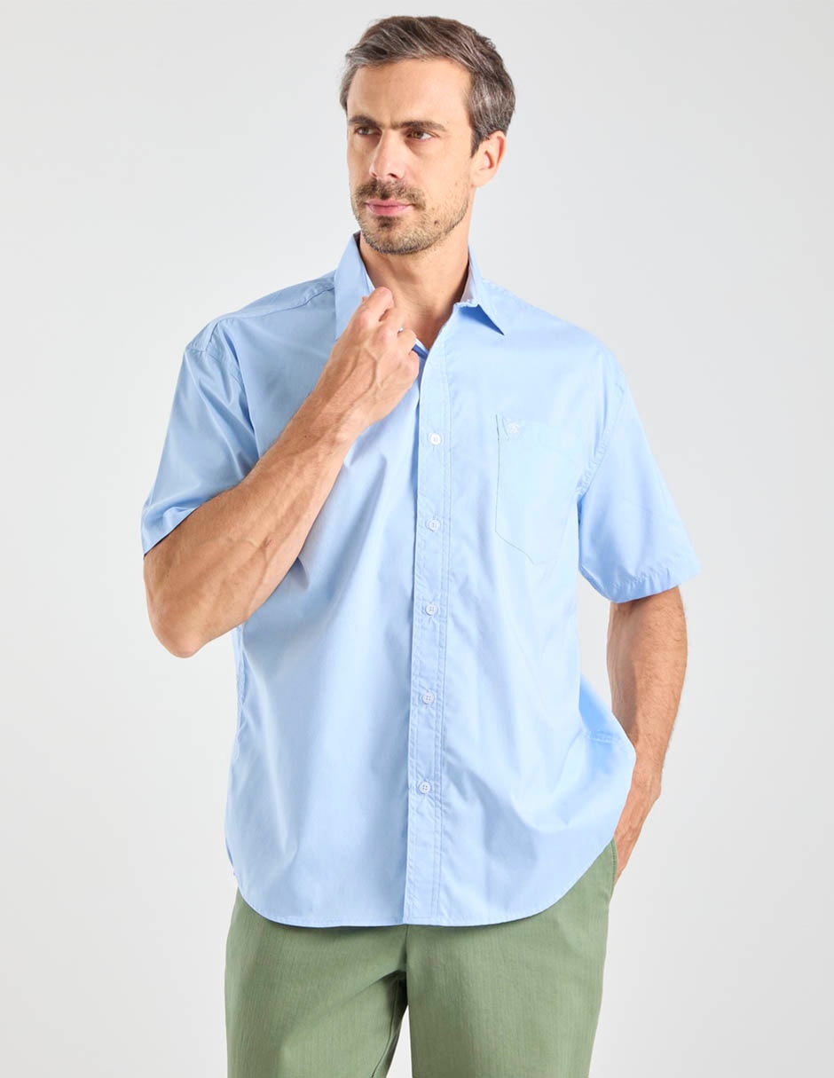 Camisa casual Cavalatti de algodón manga corta para hombre