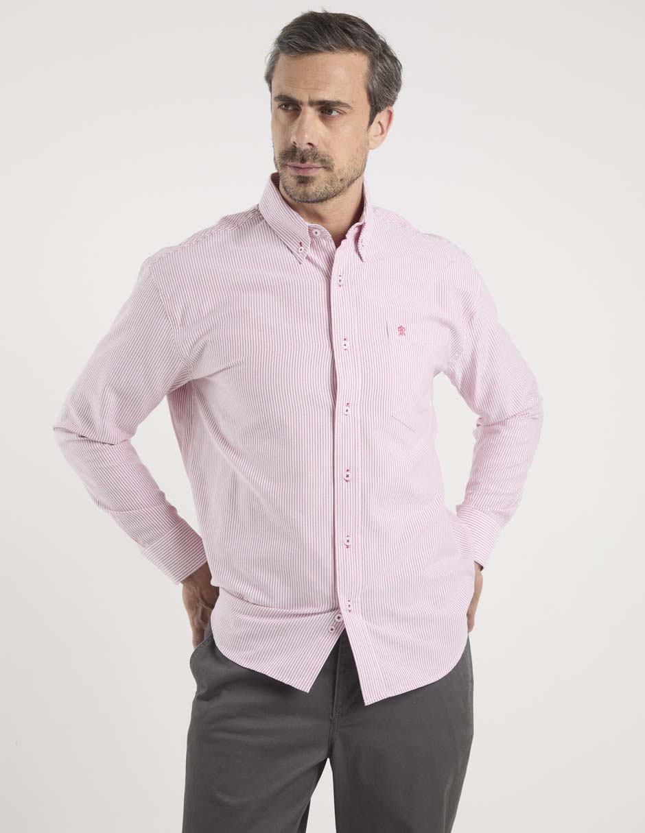 Camisa casual Cavalatti de algodón manga larga para hombre