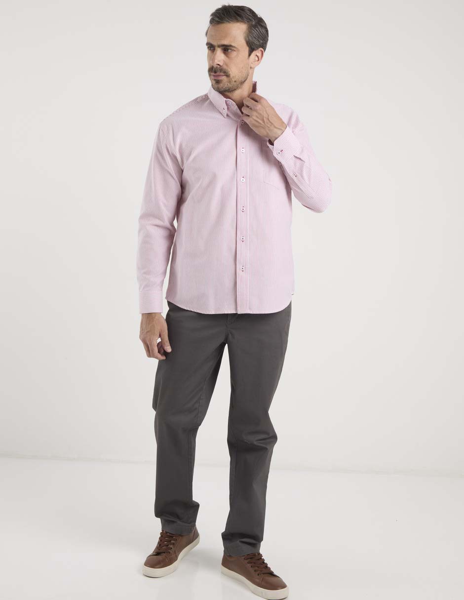 Camisa casual Cavalatti de algodón manga larga para hombre