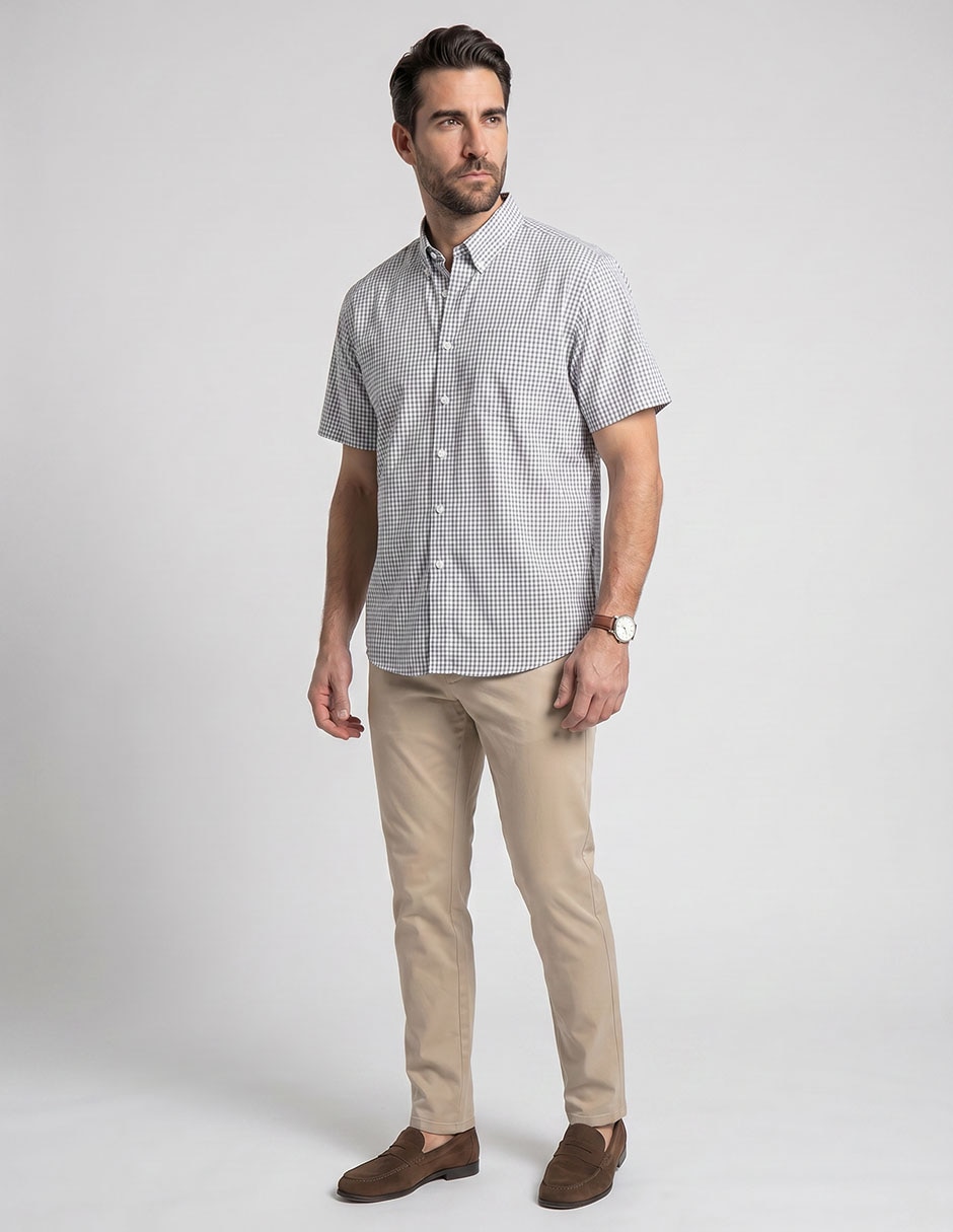 Camisa/Sobrecamisa Casual De (Si Aplica) Mezcla De Materiales Manga Corta Para Hombre Camisa/Sobrecamisa Casual De (Si Aplica) Mezcla De Materiales Manga Corta Para Hombre