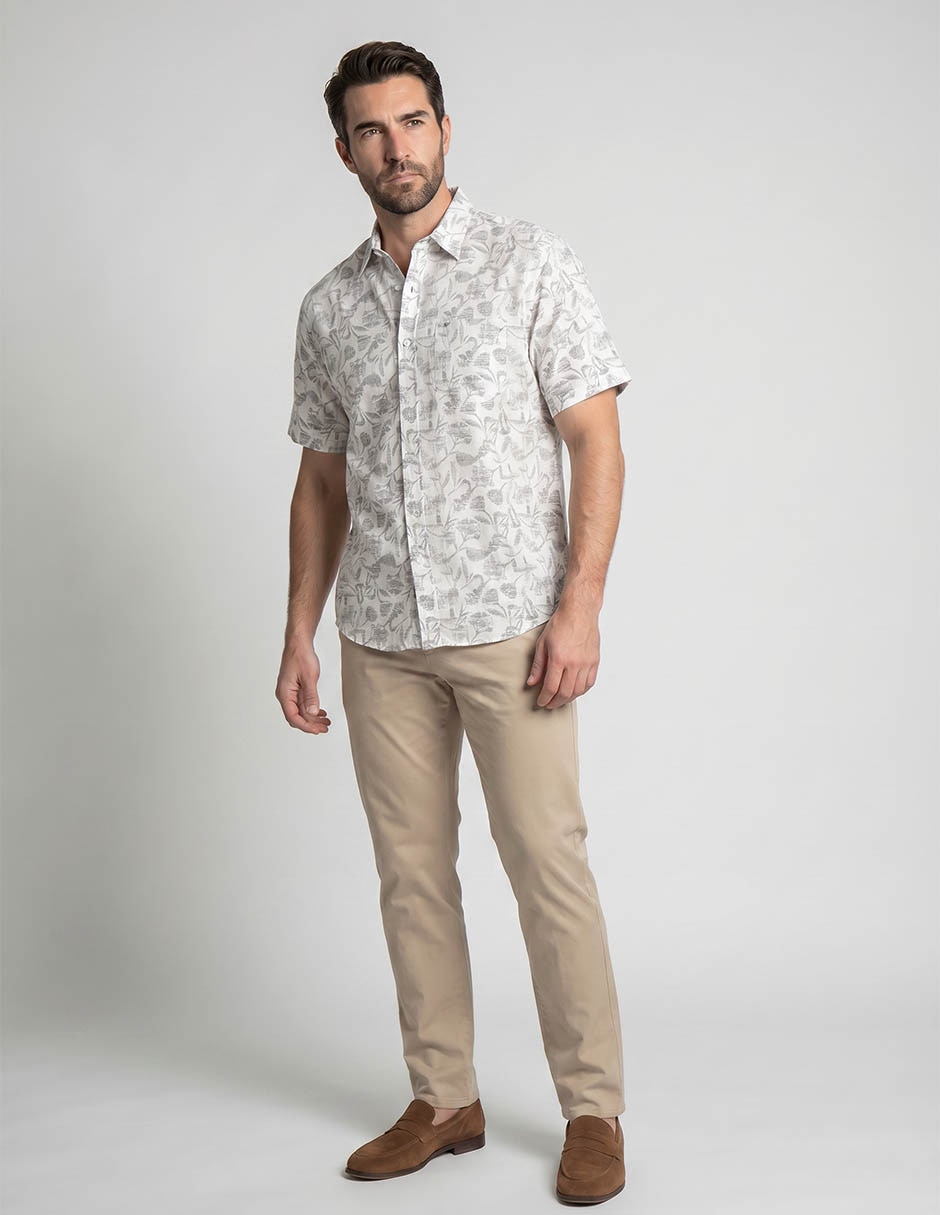 "camisa/sobrecamisa" casual "de" (si aplica) algodón "manga" corta "para hombre" 3