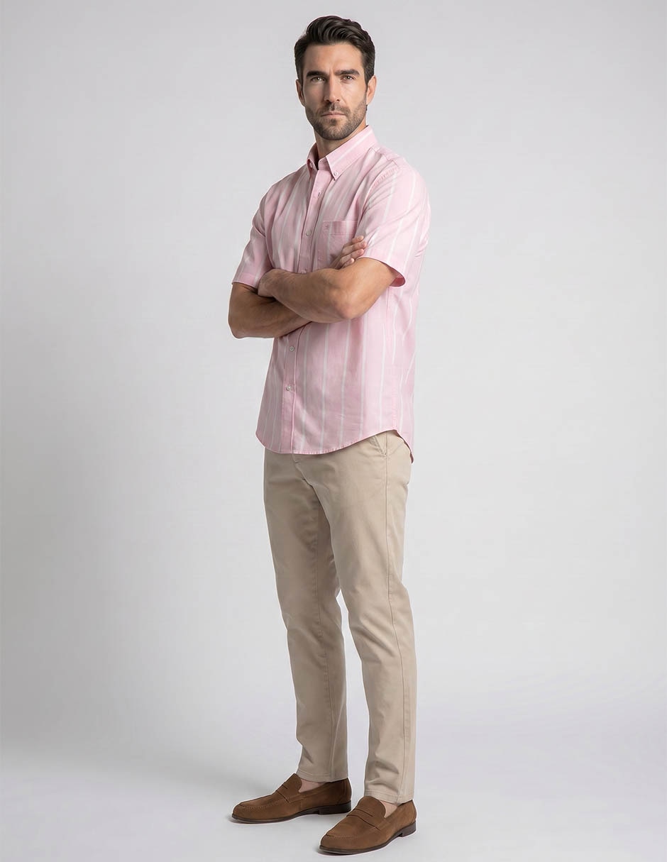 Camisa/Sobrecamisa Casual De Algodón Manga Corta Para Hombre 3