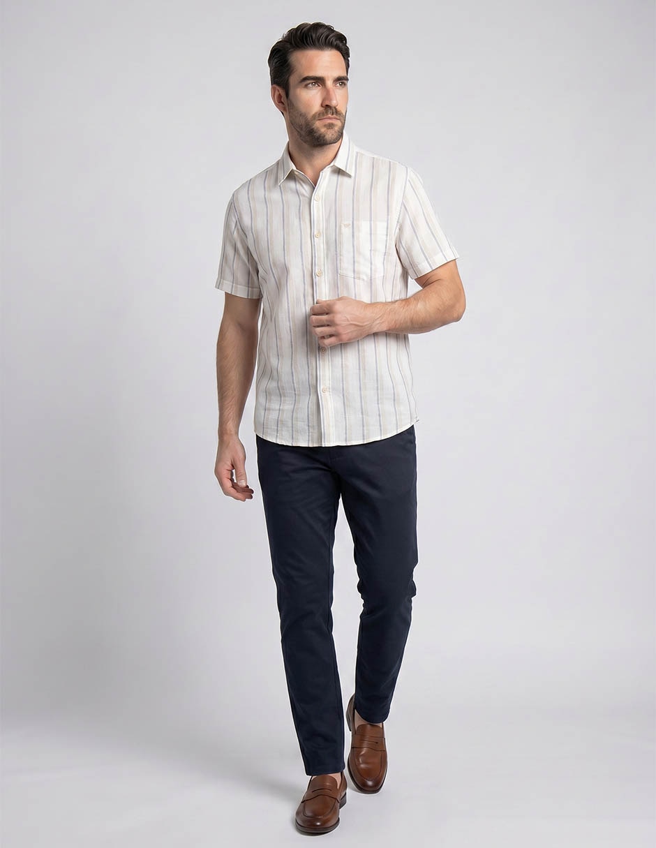 "camisa/sobrecamisa" casual "de" (si aplica) mezcla de materiales "manga" corta "para hombre" 3