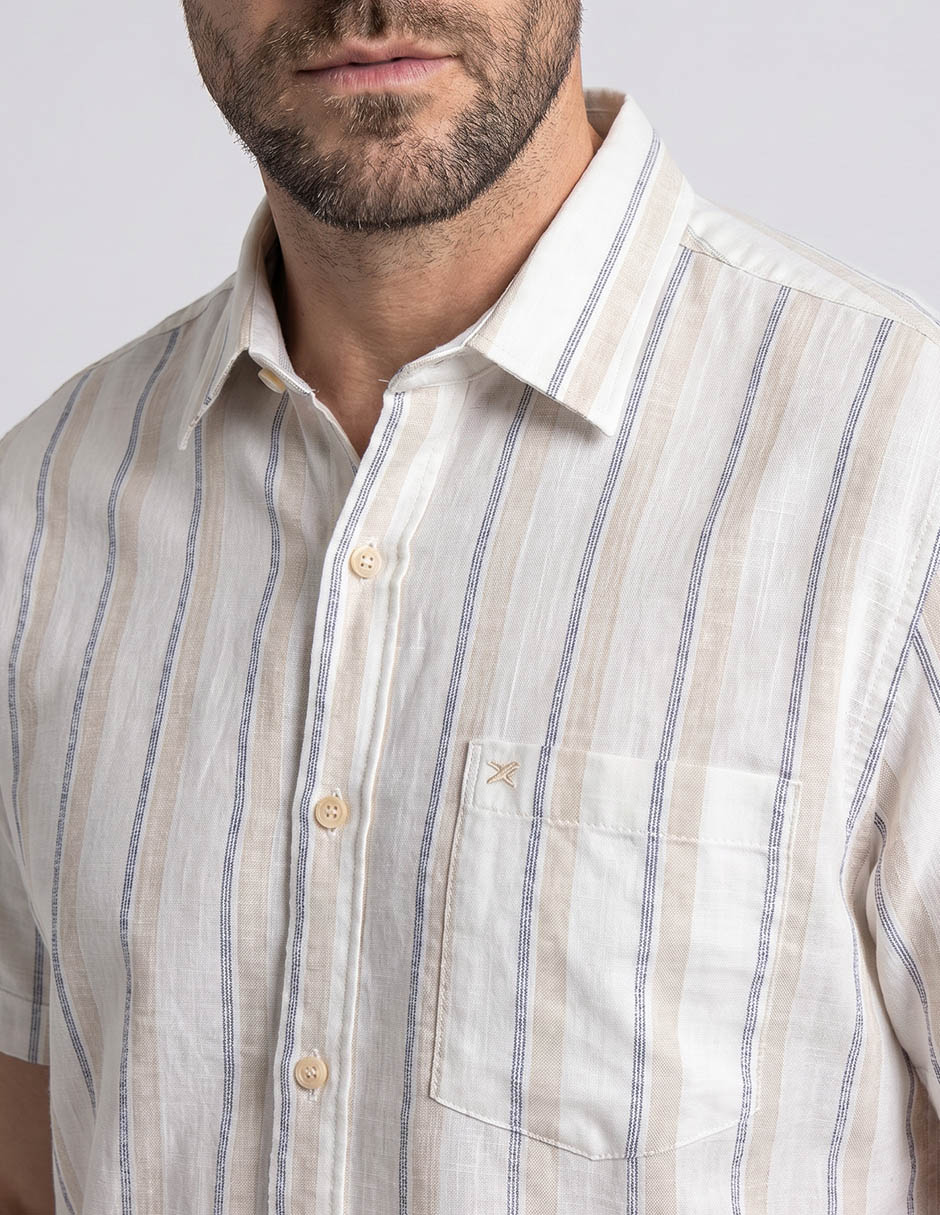 "camisa/sobrecamisa" casual "de" (si aplica) mezcla de materiales "manga" corta "para hombre" 4